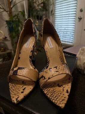 Saks Fifth Avenue Python Block Heel
